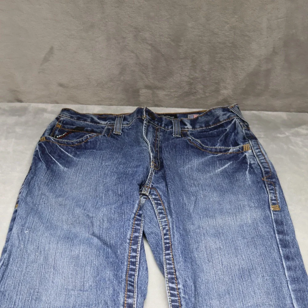 Ariat Jeans Mens 33x32 Medium Wash M5 Straight Wide Leg Relax Flame Resistant